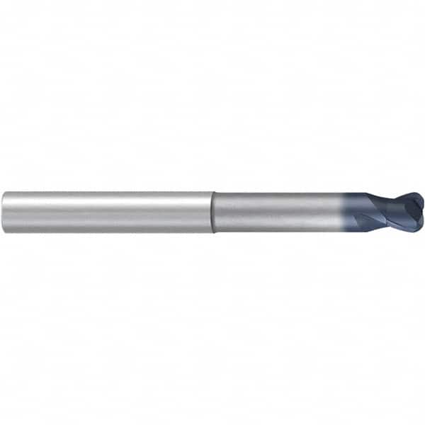 Emuge - 8mm Diam, 7mm LOC, 2 Flute Solid Carbide Roughing & Finishing End Mill - TiAlN Finish, 90mm OAL, 8mm Shank Diam, Cylindrical Shank, 30° Helix, Long Length - Americas Industrial Supply