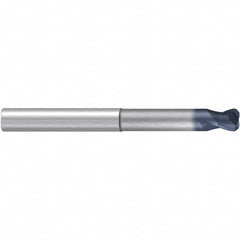 Emuge - 8mm Diam, 7mm LOC, 2 Flute Solid Carbide Roughing & Finishing End Mill - TiAlN Finish, 90mm OAL, 8mm Shank Diam, Cylindrical Shank, 30° Helix, Long Length - Americas Industrial Supply