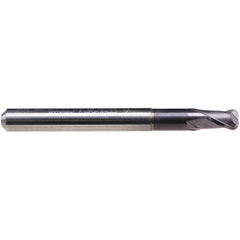 Emuge - 8mm Diam, 7mm LOC, 2 Flute Solid Carbide Roughing & Finishing End Mill - TiAlN Finish, 63mm OAL, 8mm Shank Diam, Cylindrical Shank, 30° Helix, Stub Length - Americas Industrial Supply
