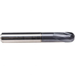 Emuge - 12mm Diam, 10mm LOC, 2 Flute Solid Carbide Roughing & Finishing End Mill - TiAlN Finish, 83mm OAL, 12mm Shank Diam, Cylindrical Shank, 30° Helix, Stub Length - Americas Industrial Supply