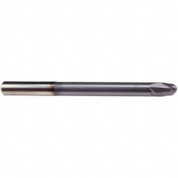 Emuge - 12mm Diam, 10mm LOC, 2 Flute Solid Carbide Roughing & Finishing End Mill - TiAlN Finish, 160mm OAL, 12mm Shank Diam, Cylindrical Shank, 30° Helix, Extra Long Length - Americas Industrial Supply