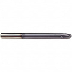 Emuge - 7/16" Diam, 11/32" LOC, 2 Flute Solid Carbide Roughing & Finishing End Mill - TiAlN Finish, 5" OAL, 7/16" Shank Diam, Cylindrical Shank, 30° Helix, Extra Long Length - Americas Industrial Supply