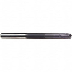 Emuge - 8mm Diam, 7mm LOC, 2 Flute Solid Carbide Roughing & Finishing End Mill - TiAlN Finish, 100mm OAL, 8mm Shank Diam, Cylindrical Shank, 30° Helix, Extra Long Length - Americas Industrial Supply