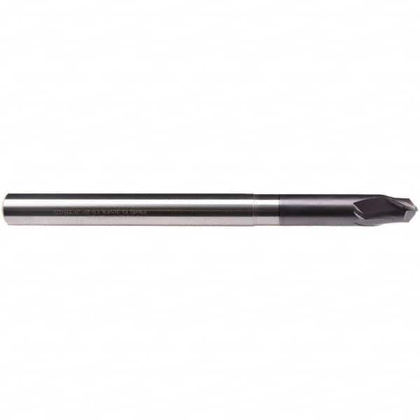 Emuge - 1/2" Diam, 3/8" LOC, 2 Flute Solid Carbide Roughing & Finishing End Mill - TiAlN Finish, 6" OAL, 1/2" Shank Diam, Cylindrical Shank, 30° Helix, Extra Long Length - Americas Industrial Supply