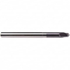 Emuge - 12mm Diam, 10mm LOC, 2 Flute Solid Carbide Roughing & Finishing End Mill - TiAlN Finish, 160mm OAL, 12mm Shank Diam, Cylindrical Shank, 30° Helix, Extra Long Length - Americas Industrial Supply