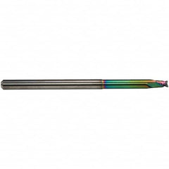Emuge - 5mm Diam, 5mm LOC, 2 Flute Solid Carbide Roughing & Finishing End Mill - CrN Finish, 100mm OAL, 6mm Shank Diam, Cylindrical Shank, 30° Helix, Extra Long Length - Americas Industrial Supply