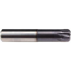 Emuge - 5/8" Diam, 1-1/2" LOC, 4 Flute Solid Carbide Roughing & Finishing End Mill - TiAlN Finish, 3-1/2" OAL, 5/8" Shank Diam, Cylindrical Shank, 0° Helix, Stub Length - Americas Industrial Supply