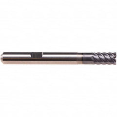 Emuge - 10mm Diam, 14mm LOC, 6 Flute Solid Carbide Roughing & Finishing End Mill - TiAlN Finish, 66mm OAL, 10mm Shank Diam, Weldon Shank, 50° Helix, Stub Length - Americas Industrial Supply
