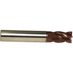 Emuge - 1/2" Diam, 5/8" LOC, 4 Flute Solid Carbide Roughing & Finishing End Mill - TiAlN Finish, 2-7/8" OAL, 1/2" Shank Diam, Cylindrical Shank, 38° Helix, Centercutting, Stub Length - Americas Industrial Supply