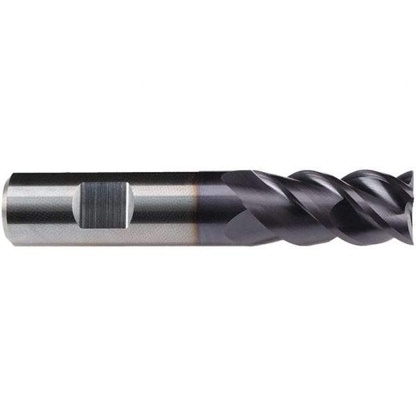 Emuge - 16mm Diam, 32mm LOC, 4 Flute Solid Carbide Roughing & Finishing End Mill - TiAlN Finish, 92mm OAL, 16mm Shank Diam, Weldon Shank, 50° Helix, Centercutting, Long Length - Americas Industrial Supply