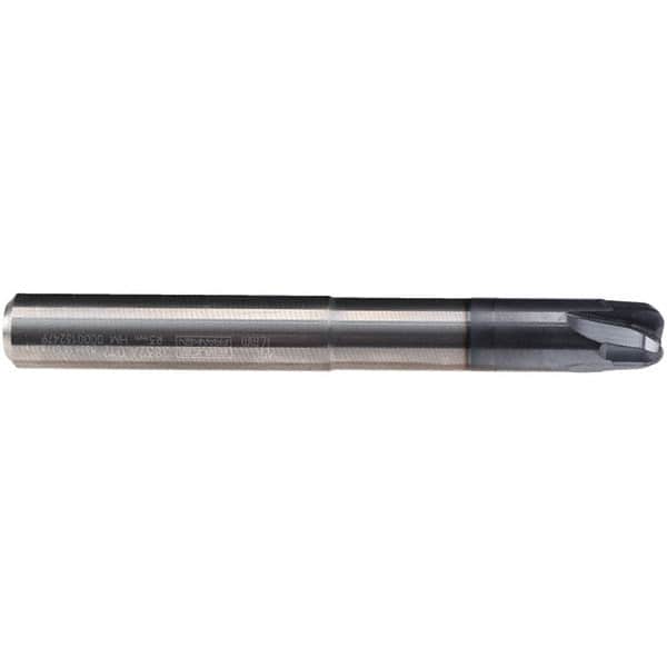 Emuge - 12mm Diam, 4 Flute Solid Carbide Roughing & Finishing End Mill - TiAlN Finish, Cylindrical Shank, 0° Helix, Long Length - Americas Industrial Supply