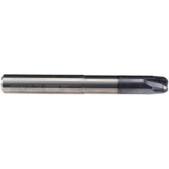 Emuge - 12mm Diam, 4 Flute Solid Carbide Roughing & Finishing End Mill - TiAlN Finish, Cylindrical Shank, 0° Helix, Long Length - Americas Industrial Supply