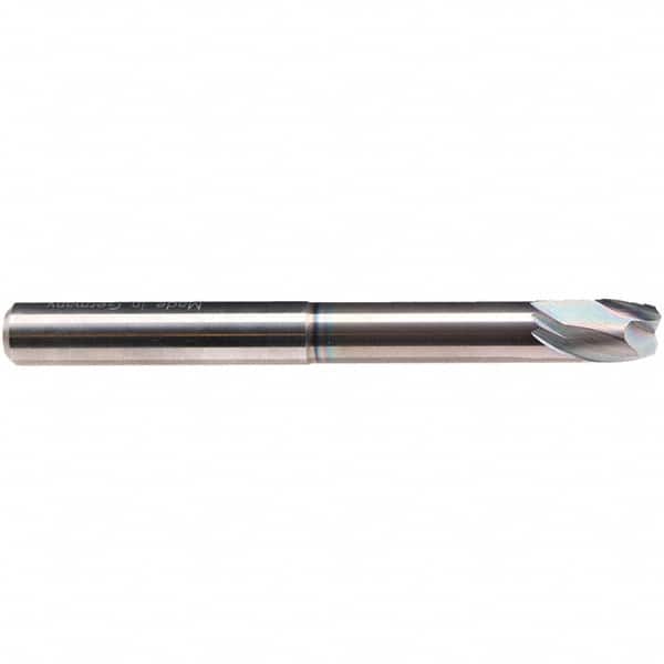 Emuge - 8mm Diam, 7mm LOC, 2 Flute Solid Carbide Roughing & Finishing End Mill - CrN Finish, 90mm OAL, 8mm Shank Diam, Cylindrical Shank, 30° Helix, Long Length - Americas Industrial Supply