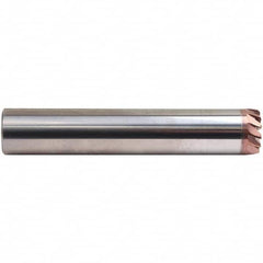 Emuge - 8° Taper Angle per Side, 11mm Small End Diam, 3.5mm LOC, Solid Carbide 7 Flute Tapered Corner Radius End Mill - TiAlN Finish, 108mm OAL, 12mm Shank Diam, Spiral Flute, 20° Helix - Americas Industrial Supply
