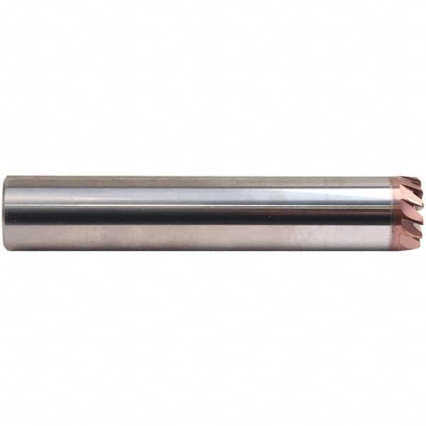 Emuge - 8° Taper Angle per Side, 9mm Small End Diam, 3.5mm LOC, Solid Carbide 5 Flute Tapered Corner Radius End Mill - TiAlN Finish, 108mm OAL, 10mm Shank Diam, Spiral Flute, 20° Helix - Americas Industrial Supply