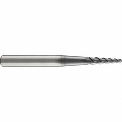 Emuge - 4° Taper Angle per Side, 30mm LOC, Solid Carbide 3 Flute Tapered Ball End Mill - AlCr Finish, 120mm OAL, 12mm Shank Diam, Spiral Flute, 45° Helix - Americas Industrial Supply