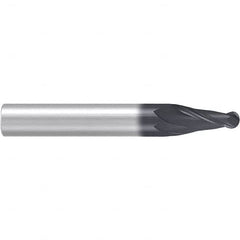 Emuge - 3° Taper Angle per Side, 3.9mm Small End Diam, 20mm LOC, Solid Carbide 2 Flute Tapered Ball End Mill - AlCr Finish, 62mm OAL, 6mm Shank Diam, Spiral Flute, 30° Helix - Americas Industrial Supply
