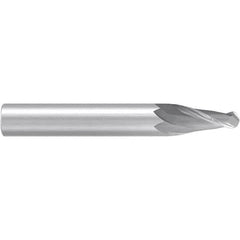 Emuge - 3° Taper Angle per Side, 3.9mm Small End Diam, 20mm LOC, Solid Carbide 2 Flute Tapered Ball End Mill - 62mm OAL, 6mm Shank Diam, Spiral Flute, 30° Helix - Americas Industrial Supply