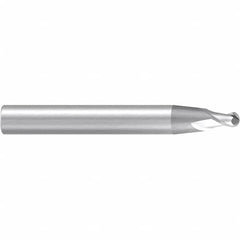 Emuge - 6° Taper Angle per Side, 4mm LOC, Solid Carbide 2 Flute Tapered Ball End Mill - 63mm OAL, 8mm Shank Diam, Spiral Flute, 30° Helix - Americas Industrial Supply