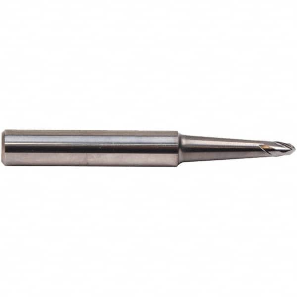 Emuge - 6° Taper Angle per Side, 4mm LOC, Solid Carbide 2 Flute Tapered Ball End Mill - AlCr Finish, 63mm OAL, 8mm Shank Diam, Spiral Flute, 30° Helix - Americas Industrial Supply