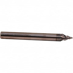 Emuge - 3° Taper Angle per Side, 3.9mm Small End Diam, 20mm LOC, Solid Carbide 3 Flute Tapered Ball End Mill - AlCr Finish, 62mm OAL, 6mm Shank Diam, Spiral Flute, 45° Helix - Americas Industrial Supply