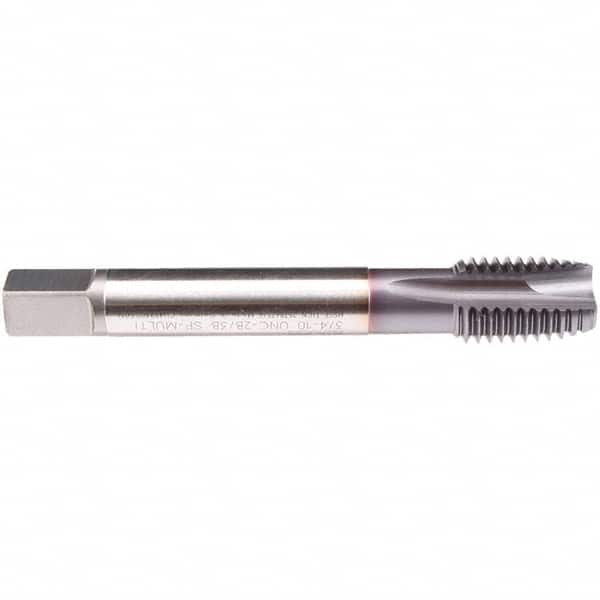 Emuge - 7/8-9 UNC 4 Flute 2B/3B Plug Spiral Flute Tap - High Speed Steel, TiCN Finish, 5.512" OAL, Right Hand Flute, Right Hand Thread, Series CU499300 - Americas Industrial Supply