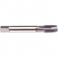 Emuge - 7/8-9 UNC 4 Flute 2B/3B Plug Spiral Flute Tap - High Speed Steel, TiCN Finish, 5.512" OAL, Right Hand Flute, Right Hand Thread, Series CU499300 - Americas Industrial Supply