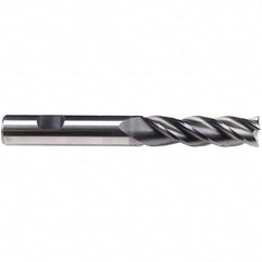 Emuge - 3/4" Diam, 2-1/4" LOC, 4 Flute Solid Carbide Roughing & Finishing End Mill - CrN Finish, 5" OAL, 3/4" Shank Diam, Weldon Shank, 38° Helix, Centercutting, Stub Length - Americas Industrial Supply