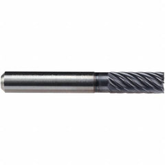 Emuge - 5/16" Diam, 3/4" LOC, 8 Flute Solid Carbide Roughing & Finishing End Mill - TiAlN Finish, 2-1/2" OAL, 5/16" Shank Diam, Cylindrical Shank, 40° Helix, Long Length - Americas Industrial Supply