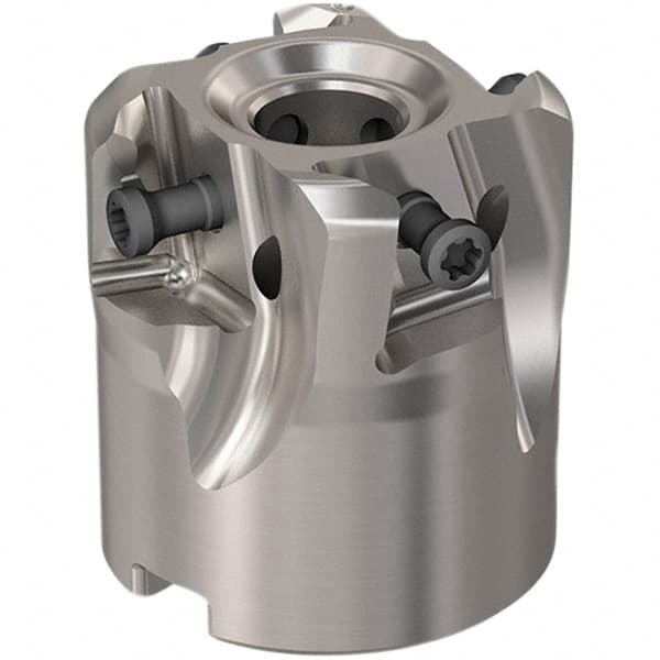 Seco - 4 Inserts, 1-1/2" Cut Diam, 12.7mm Arbor Diam, 12mm Max Depth of Cut, Indexable Square-Shoulder Face Mill - 90° Lead Angle, 40mm High, LOEX12 Insert Compatibility, Through Coolant, Series 220.94-12 - Americas Industrial Supply