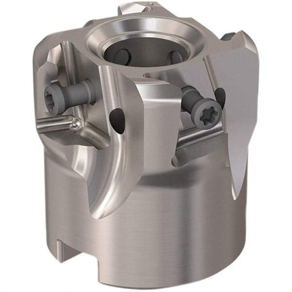 Seco - 4 Inserts, 40mm Cut Diam, 16mm Arbor Diam, 12mm Max Depth of Cut, Indexable Square-Shoulder Face Mill - 90° Lead Angle, 40mm High, LOEX12 Insert Compatibility, Through Coolant, Series 220.94-12 - Americas Industrial Supply