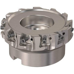 Seco - 12 Inserts, 100mm Cut Diam, 32mm Arbor Diam, 12mm Max Depth of Cut, Indexable Square-Shoulder Face Mill - 90° Lead Angle, 50mm High, LOEX12 Insert Compatibility, Through Coolant, Series 220.94-12 - Americas Industrial Supply