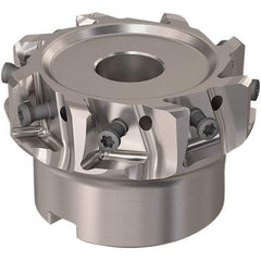 Seco - 8 Inserts, 2-1/2" Cut Diam, 19.05mm Arbor Diam, 12mm Max Depth of Cut, Indexable Square-Shoulder Face Mill - 90° Lead Angle, 40mm High, LOEX12 Insert Compatibility, Through Coolant, Series 220.94-12 - Americas Industrial Supply