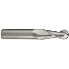 ‎3/4″ Dia. × 3/4″ Shank × 1-5/8″ DOC × 4″ OAL, Carbide TiB2, Spiral , 2 Flute, 35° Helix, Ballnose End Mill - Exact Industrial Supply