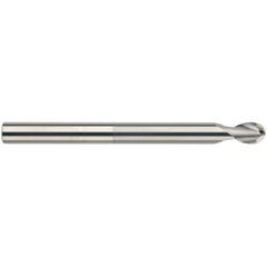 5/8″ Dia. × 5/8″ Shank × 3/4″ DOC × 6″ OAL, Carbide Uncoated, Spiral , 2 Flute, 35° Helix, Ballnose End Mill - Exact Industrial Supply