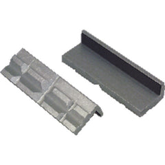 Aluminum Vise Jaw Pads - V-shaped Aluminum surFace holds Round and hex parts securely - 4″ Pad length - Americas Industrial Supply