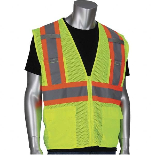 PIP - Size L Yellow Mesh General Purpose High Visibility Vest - Americas Industrial Supply