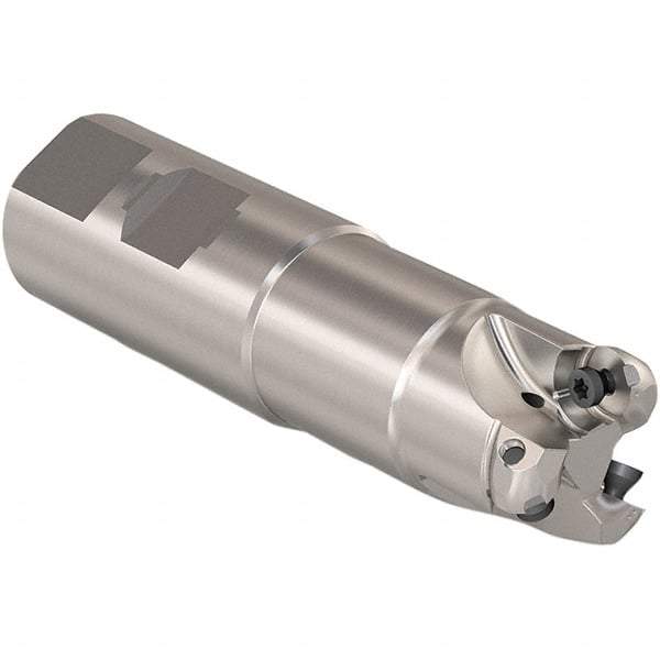 Seco - 20mm Cutting Diam, 32mm Shank Diam, 6mm Max Depth of Cut, Weldon Shank Indexable Copy End Mill - 3 Inserts, RP.. 1204 Insert, 217.29I-06 Toolholder, Steel, Through Coolant - Americas Industrial Supply