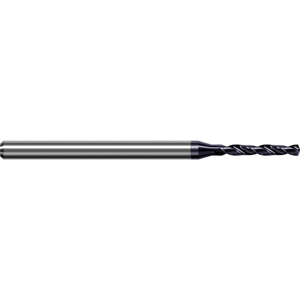 Micro Drill Bit: 0.0197″ Dia, 140 °, Solid Carbide AlTiN Finish, RH Cut, Spiral Flute