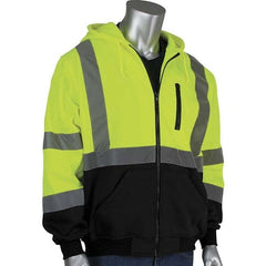 PIP - Size 5XL Black & Hi-Vis Yellow High Visibility Long Sleeve Sweatshirt - Americas Industrial Supply
