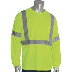 PIP - Size L Hi-Vis Yellow High Visibility Long Sleeve T-Shirt - Americas Industrial Supply