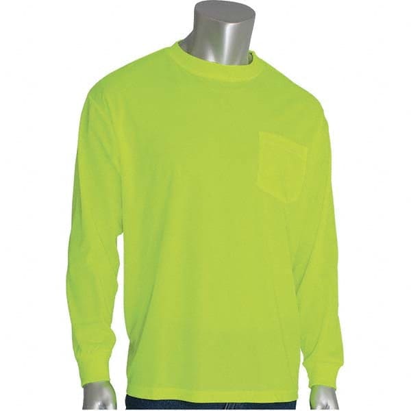 PIP - Size M Hi-Vis Yellow High Visibility Long Sleeve T-Shirt - Americas Industrial Supply