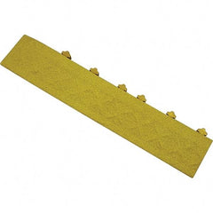 Ergo Advantage - 22" Long x 4" Wide x 1" Thick, Anti-Fatigue Modular Matting Anti-Fatigue Flooring - Male, 1 Interlocking Side, Yellow, For Dry & Wet Areas - Americas Industrial Supply