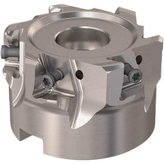 Seco - 6 Inserts, 63mm Cut Diam, 27mm Arbor Diam, 12mm Max Depth of Cut, Indexable Square-Shoulder Face Mill - 90° Lead Angle, 40mm High, LOEX12 Insert Compatibility, Through Coolant, Series 220.94-12 - Americas Industrial Supply