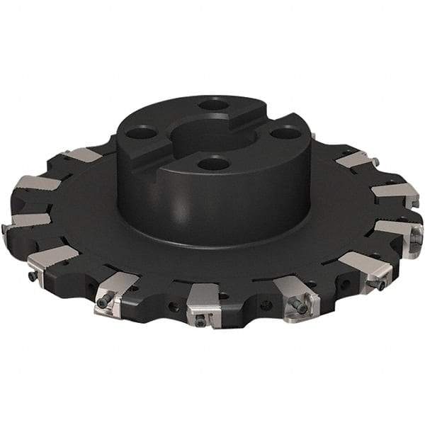 Seco - Shell Mount Connection, 17/32" Cutting Width, 2-1/8" Depth of Cut, 200mm Cutter Diam, 40mm Hole Diam, 7 Tooth Indexable Slotting Cutter - R335.25 Toolholder, XNHQ 1407 Insert, Right Hand Cutting Direction - Americas Industrial Supply