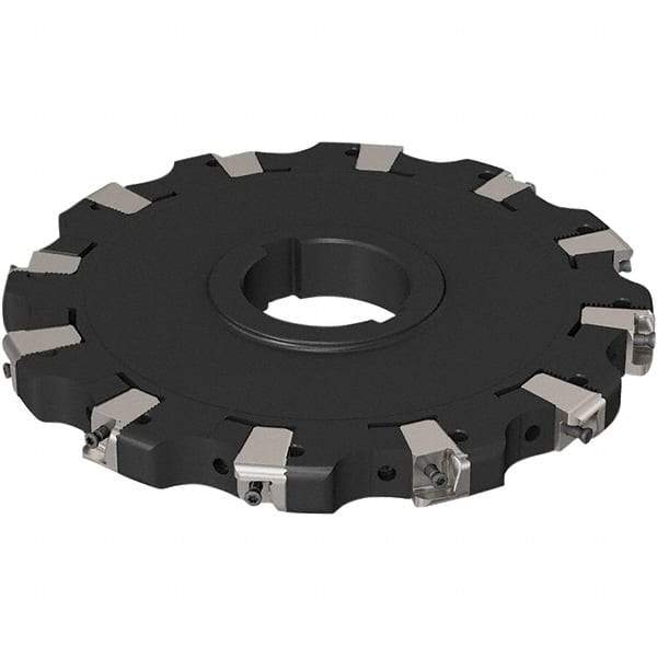 Seco - Arbor Hole Connection, 0.669" Cutting Width, 2-1/2" Depth of Cut, 200mm Cutter Diam, 50mm Hole Diam, 6 Tooth Indexable Slotting Cutter - R335.25 Toolholder, XNHQ 1407 Insert, Neutral Cutting Direction - Americas Industrial Supply