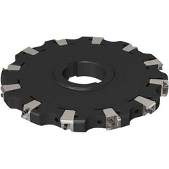 Seco - Arbor Hole Connection, 0.669" Cutting Width, 2-1/2" Depth of Cut, 200mm Cutter Diam, 50mm Hole Diam, 6 Tooth Indexable Slotting Cutter - R335.25 Toolholder, XNHQ 1407 Insert, Neutral Cutting Direction - Americas Industrial Supply