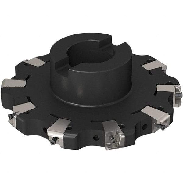 Seco - Shell Mount Connection, 0.669" Cutting Width, 43.82mm Depth of Cut, 160mm Cutter Diam, 40mm Hole Diam, 5 Tooth Indexable Slotting Cutter - R335.25 Toolholder, XNHQ 1407 Insert, Right Hand Cutting Direction - Americas Industrial Supply
