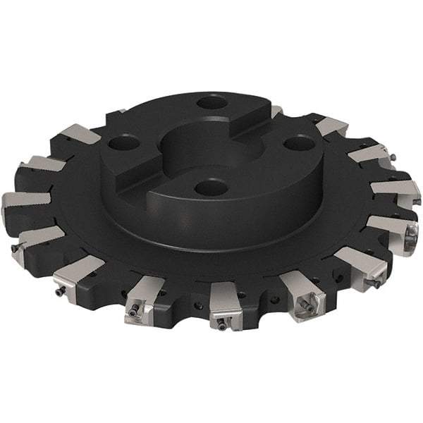 Seco - Shell Mount Connection, 0.669" Cutting Width, 58.98mm Depth of Cut, 250mm Cutter Diam, 60mm Hole Diam, 8 Tooth Indexable Slotting Cutter - R335.25 Toolholder, XNHQ 1407 Insert, Right Hand Cutting Direction - Americas Industrial Supply