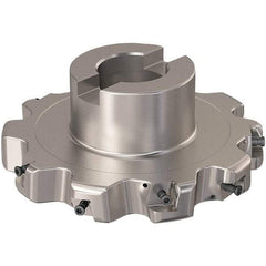 Seco - Shell Mount Connection, 0.787" Cutting Width, 32.81mm Depth of Cut, 125mm Cutter Diam, 32mm Hole Diam, 5 Tooth Indexable Slotting Cutter - R335.25 Toolholder, XNHQ 12 Insert, Right Hand Cutting Direction - Americas Industrial Supply